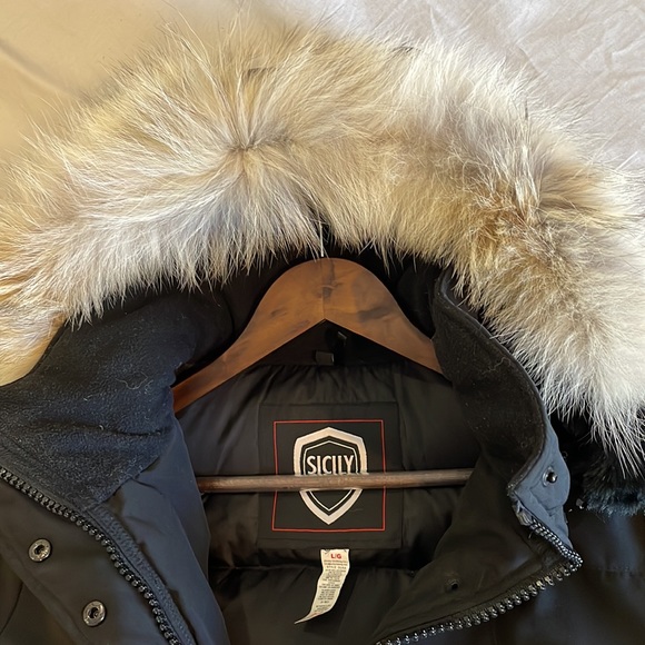 Sicily winter down coat with beautiful genuine fur trim hood - Picture 2 of 10
